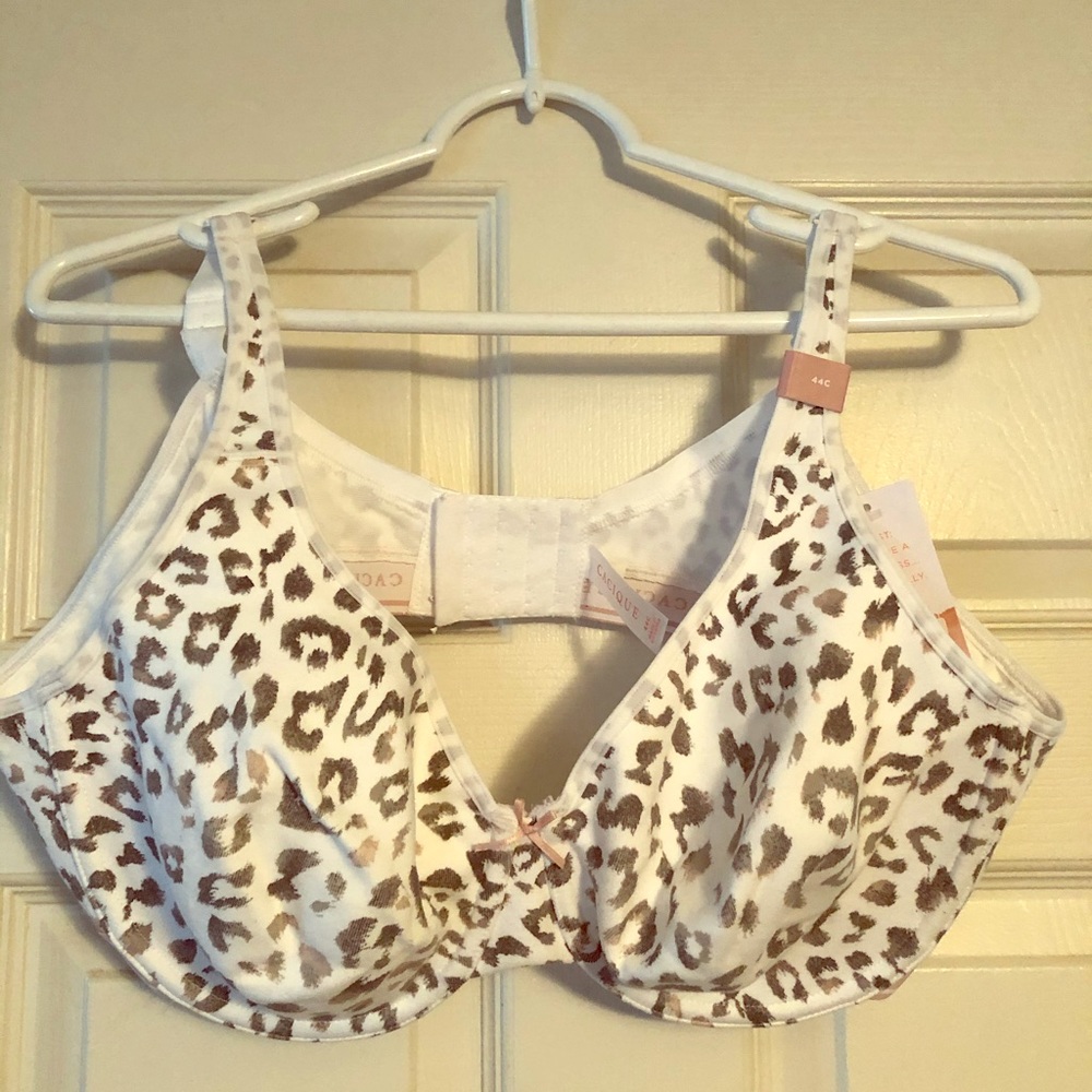 Cacique pink leopard print bra 44D NWT